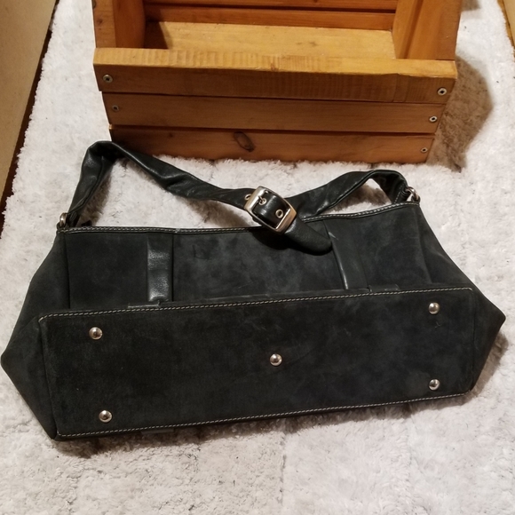 MANOCCHIO Forest Green Suede Purse (8" x 15") - Picture 10 of 11